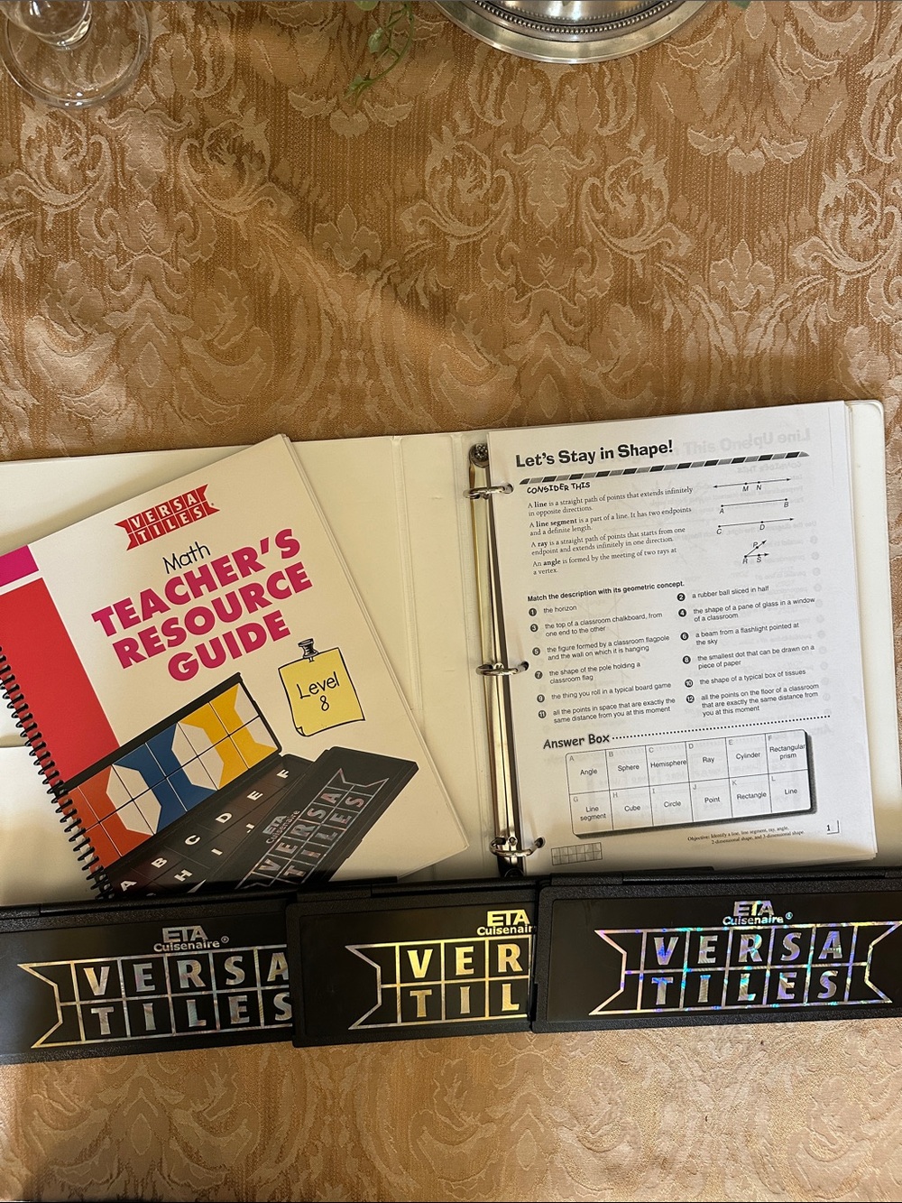 VersaTiles 3 Sets ETA Cuisinaire Hand2mind + level 8 Teacher Guide + Student Pgs